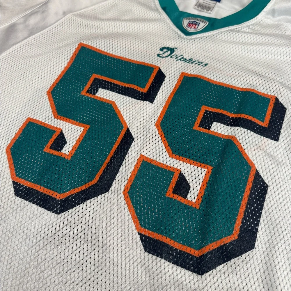 Reebok Miami Dolphins Joey Porter #55 NFL Away White Jersey Adult XL - Picture 3 of 8